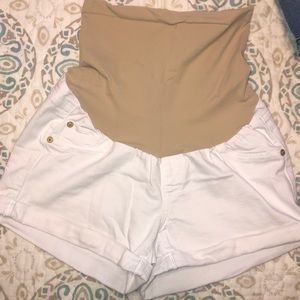 White Maternity Shorts